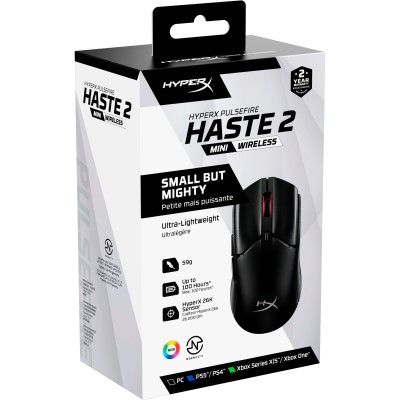 Миша HyperX Pulsefire Haste 2 mini, RGB, USB-A/WL/BT, чорний (7D388AA) Миша HyperX Pulsefire Haste 2 mini, RGB, USB-A/WL/BT, чорний (7D388AA)