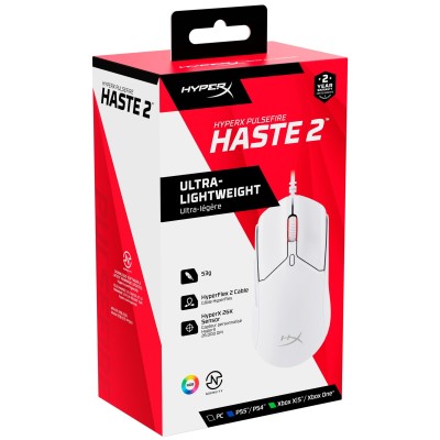 Миша HyperX Pulsefire Haste 2, RGB, USB-A, USB, білий (6N0A8AA) Миша HyperX Pulsefire Haste 2, RGB, USB-A, USB, білий (6N0A8AA)