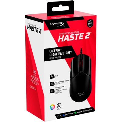 Миша HyperX Pulsefire Haste 2, RGB, USB-A, USB, чорний (6N0A7AA) Миша HyperX Pulsefire Haste 2, RGB, USB-A, USB, чорний (6N0A7AA)