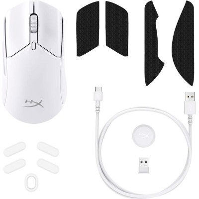 Миша HyperX Pulsefire Haste 2, RGB, USB-A/WL/BT, білий (6N0A9AA) Миша HyperX Pulsefire Haste 2, RGB, USB-A/WL/BT, білий (6N0A9AA)