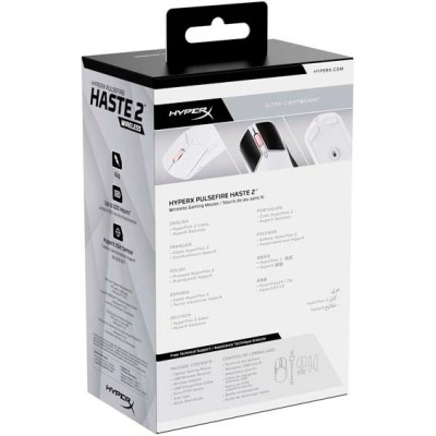 Миша HyperX Pulsefire Haste 2, RGB, USB-A/WL/BT, білий (6N0A9AA) Миша HyperX Pulsefire Haste 2, RGB, USB-A/WL/BT, білий (6N0A9AA)
