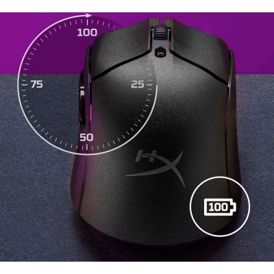Миша HyperX Pulsefire Haste 2, RGB, USB-A/WL/BT, чорний (6N0B0AA) Миша HyperX Pulsefire Haste 2, RGB, USB-A/WL/BT, чорний (6N0B0AA)