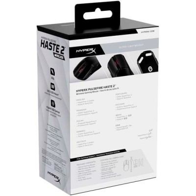 Миша HyperX Pulsefire Haste 2, RGB, USB-A/WL/BT, чорний (6N0B0AA) Миша HyperX Pulsefire Haste 2, RGB, USB-A/WL/BT, чорний (6N0B0AA)