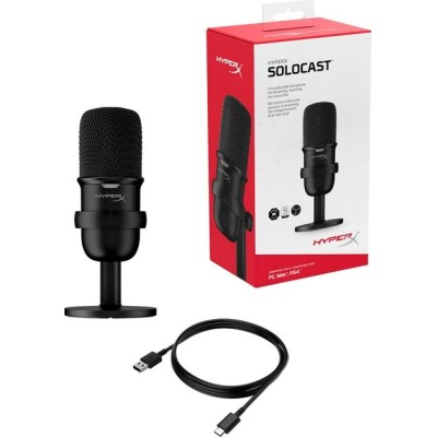 Мікрофон геймінговий HyperX SoloCast, Bi, USB-A, 2м, NGenuity, чорний (4P5P8AA) Мікрофон геймінговий HyperX SoloCast, Bi, USB-A, 2м, NGenuity, чорний (4P5P8AA)