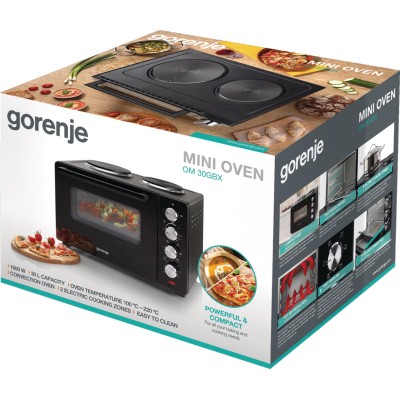 Міні піч Gorenje, 30л, 52x32х40.5см, 2 електричні конф., чорний (OM30GBX) Міні піч Gorenje, 30л, 52x32х40.5см, 2 електричні конф., чорний (OM30GBX)