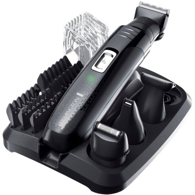 Набір для стрижки Remington Groom Kit, для бороди, вусів, голови і носа, акум., насадок-10, титан.напил., чорний (PG6130)