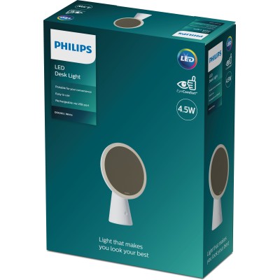 Світильник дзеркало косметичне з акумулятором Philips Mirror 4.5Вт 5000/4000/3000K 3000мА•год димується USB-A > USB-C білий Світильник дзеркало косметичне з акумулятором Philips Mirror 4.5Вт 5000/4000/3000K 3000мА•год димується USB-A > USB-C білий