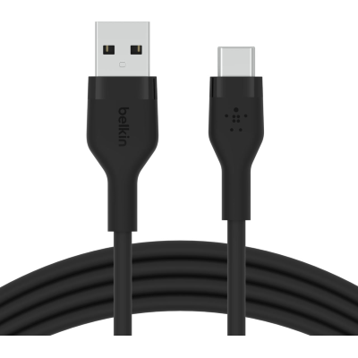 Кабель USB-A > USB-C заряджання/синхронізації Belkin 1м, 15Вт, Type-C, силіконовий з кліпсою, чорний (CAB008BT1MBK) Кабель USB-A > USB-C заряджання/синхронізації Belkin 1м, 15Вт, Type-C, силіконовий з кліпсою, чорний (CAB008BT1MBK)