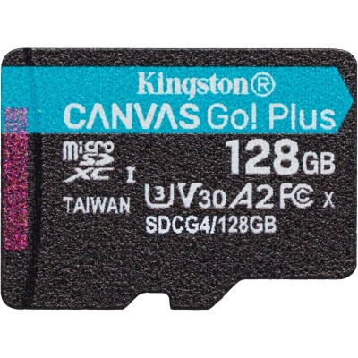 Карта пам'яті Kingston microSD 128GB C10 UHS-I U3 A2 V30 R200MB/s (SDCG4/128GBSP)