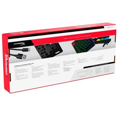 Клавіатура механічна HyperX Alloy Origins Core PBT 87key, Red, USB-A, EN/UA, RGB, чорний (639N7AA)