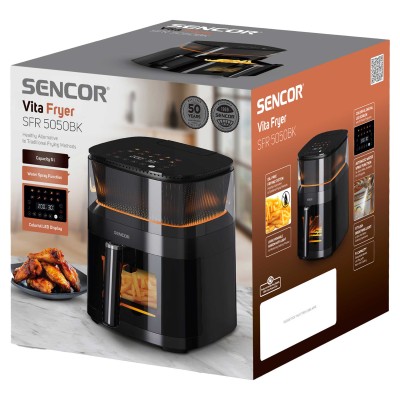 Мультипіч Sencor Vita, 1500Вт, чаша-5л, сенсорне керув., 10 програм, метал/пластик, з віконцем, чорний (SFR5050BK) Мультипіч Sencor Vita, 1500Вт, чаша-5л, сенсорне керув., 10 програм, метал/пластик, з віконцем, чорний (SFR5050BK)