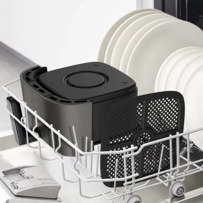 Мультипіч Tefal Easy Fry Silence, 1670Вт, чаша-5л, сенсорне керув., 10 програм, пластик, темно сірий-чорний (EY551HE0)