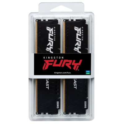 Пам'ять ПК Kingston DDR5 16GB KIT (8GBx2) 6000 FURY Beast Black EXPO (KF560C36BBEK2-16)