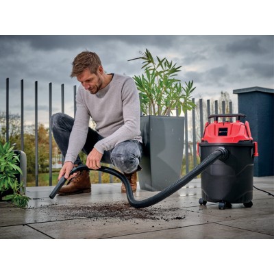 Пилосос професійний Einhell TC-VC 1820, 1250 Вт, пластик 20 л, 180 мбар, шланг 1.5 м, кабель 3 м, 3.6 кг (2342480)