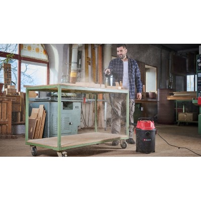 Пилосос професійний Einhell TC-VC 1820, 1250 Вт, пластик 20 л, 180 мбар, шланг 1.5 м, кабель 3 м, 3.6 кг (2342480)