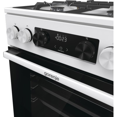 Плита Gorenje комбінована, 70л, 50x60см, дисплей, IconLed, чавун, білий (GK5C43WF)