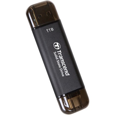 Портативний SSD Transcend 1TB USB 3.1 Gen 2 Type-A + Type-C ESD310 Чорний (TS1TESD310C) Портативний SSD Transcend 1TB USB 3.1 Gen 2 Type-A + Type-C ESD310 Чорний (TS1TESD310C)