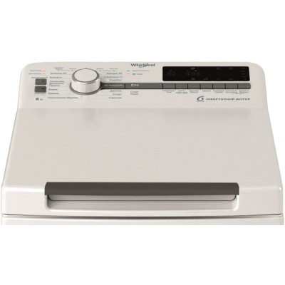 Пральна машина Whirlpool вертикальна, 6кг, 1200, A+++, 60см, дисплей, інвертор, білий (TDLRB6241BSUA)