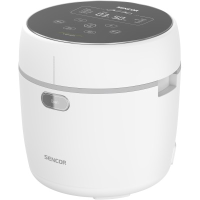 Рисоварка Sencor 350Вт, чаша-0.6л, сенсорне керування, 8 програм, нерж. сталь, пластик, білий (SRM0670WH)