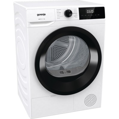 Сушильна машина Gorenje DHNE82/P тепловий насос, 8кг, А++, 60см, дисплей, білий (DHNE82P)