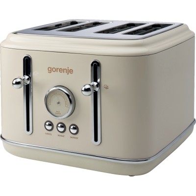 Тостер Gorenje, 950Вт, функц. розморожування, автовідключення, пластик + металл, бежевий (T2300CLIN) Тостер Gorenje, 950Вт, функц. розморожування, автовідключення, пластик + металл, бежевий (T2300CLIN)