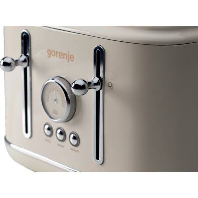 Тостер Gorenje, 950Вт, функц. розморожування, автовідключення, пластик + металл, бежевий (T2300CLIN) Тостер Gorenje, 950Вт, функц. розморожування, автовідключення, пластик + металл, бежевий (T2300CLIN)