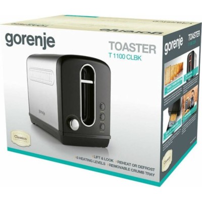 Тостер Gorenje, 950Вт, функц. розморожування, автовідключення, пластик + металл, чорний (T1100CLBK) Тостер Gorenje, 950Вт, функц. розморожування, автовідключення, пластик + металл, чорний (T1100CLBK)