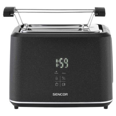 Тостер Sencor 1080Вт, підігрів, розморожування, сенс. керування, LED, пластик, чорний (STS0600BK) Тостер Sencor 1080Вт, підігрів, розморожування, сенс. керування, LED, пластик, чорний (STS0600BK)