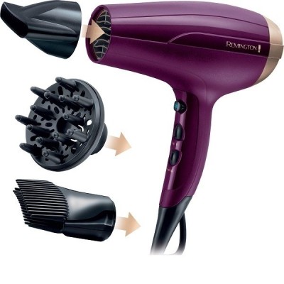 Фен Remington Your Style, 2300Вт, 3 режими, дифузор, насадка для прикорневого об'єму, іоніз-я, хол. обдув, фіолетовий (D5219)