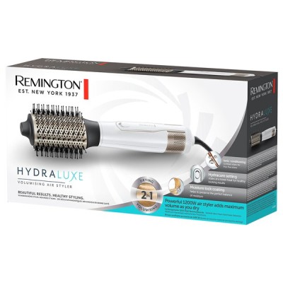 Фен-щітка Remington HydraLuxe, 1200Вт, 3 режими, іонізація, хол. обдув, кераміка, білий (AS8901)