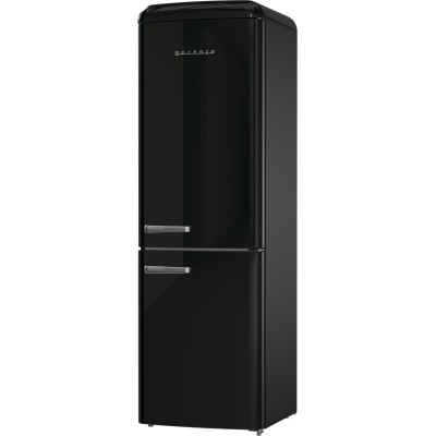 Холодильник з нижн. мороз. камерою Gorenje, 194x66x60см, 2 двері, 204(96)л, А++, Retro, NoFrost+, Внутр. Диспл, Зона св-ті, чорн