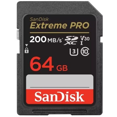 Карта пам'яті SanDisk SD 64GB C10 UHS-I U3 R200/W90MB/s Extreme Pro V30 (SDSDXXU-064G-GN4IN) Карта пам'яті SanDisk SD 64GB C10 UHS-I U3 R200/W90MB/s Extreme Pro V30 (SDSDXXU-064G-GN4IN)