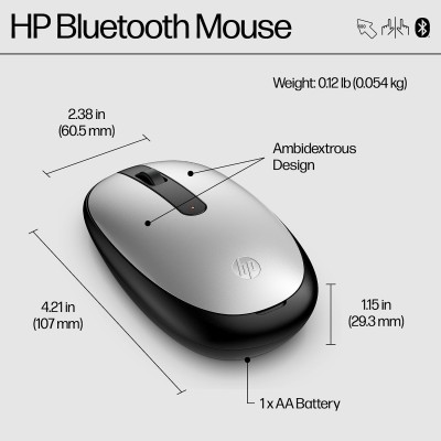 Миша HP 240, BT, сріблястий (43N04AA) Миша HP 240, BT, сріблястий (43N04AA)