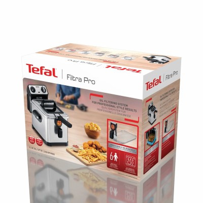 Фритюрниця Tefal Filtra Pro, 2400Вт, ємність-3л, механічне керув., від 150°C до 190°C нержавіюча сталь, чорний (FR511170) Фритюрниця Tefal Filtra Pro, 2400Вт, ємність-3л, механічне керув., від 150°C до 190°C нержавіюча сталь, чорний (FR511170)
