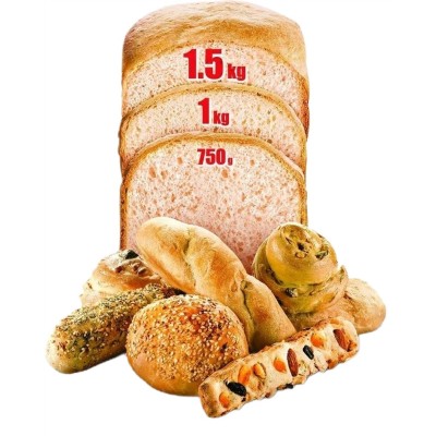 Хлібопічка Tefal Bread of the World 1600Вт, програм-19, макс.вага -1,5кг, форма-квадрат, пластик, чорний (PF611838)