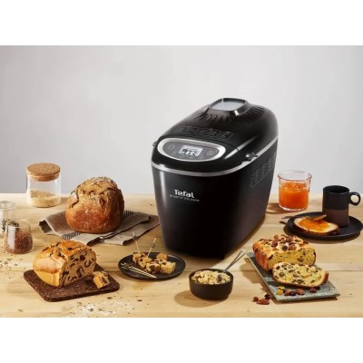 Хлібопічка Tefal Bread of the World 1600Вт, програм-19, макс.вага -1,5кг, форма-квадрат, пластик, чорний (PF611838)
