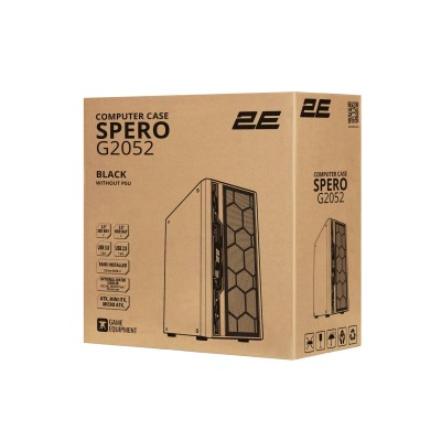 Корпус 2E GAMING Spero G2052 без БЖ 2xUSB3.0, 1xUSB2.0, 1x120мм ARGB, 2x120мм, VGA 345мм, LCS ready, TG Side Panel, ATX, чорний Корпус 2E GAMING Spero G2052 без БЖ 2xUSB3.0, 1xUSB2.0, 1x120мм ARGB, 2x120мм, VGA 345мм, LCS ready, TG Side Panel, ATX, чорний