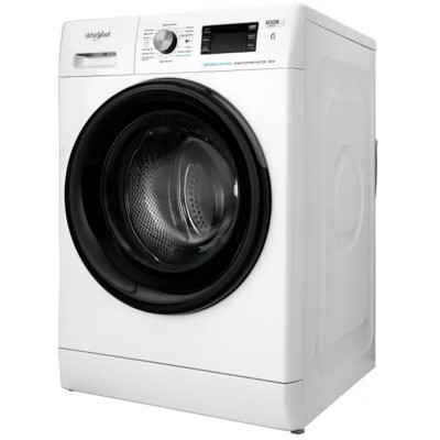 Пральна машина Whirlpool фронтальна, 8кг, 1200, A+++, 60см, дисплей, пара, інвертор, люк чорний, білий (FFB8248BVUA)
