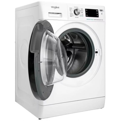 Пральна машина Whirlpool фронтальна, 8кг, 1200, A+++, 60см, дисплей, пара, інвертор, люк чорний, білий (FFB8248BVUA)