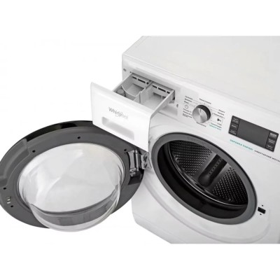 Пральна машина Whirlpool фронтальна, 8кг, 1200, A+++, 60см, дисплей, пара, інвертор, люк чорний, білий (FFB8248BVUA)
