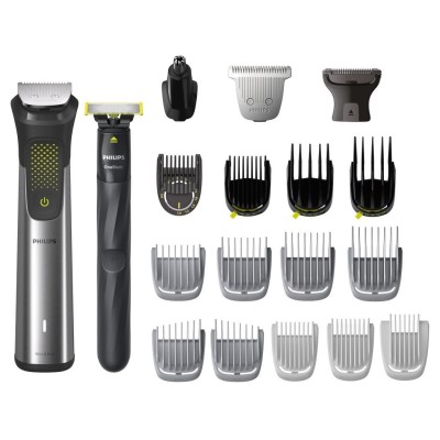 Тример Philips Series 9000, акум., насадок-20, OneBlade в компл., сталь, сірий (MG9555/15)