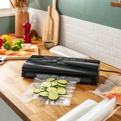Вакууматор Tefal Classic для пакетів, 35см, електронне керування, +18 пакетів,, пластик, чорний (VT254070)