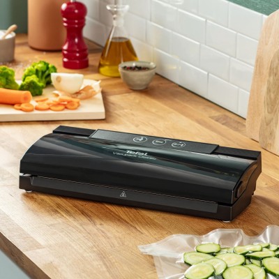 Вакууматор Tefal Classic для пакетів, 35см, електронне керування, +18 пакетів,, пластик, чорний (VT254070)