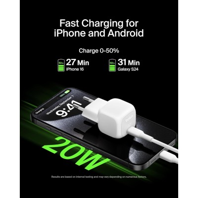 Зарядний пристрій мережевий Belkin 20Вт USB-C PD PPS, білий Зарядний пристрій мережевий Belkin 20Вт USB-C PD PPS, білий