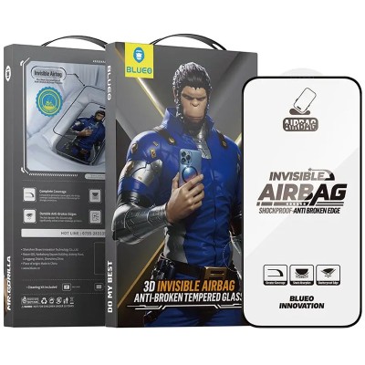 Захисне 3D скло Blueo Invisible Airbag Anti-broken для Apple iPhone 14 Pro Max / 15 Plus /16 Plus Чорний