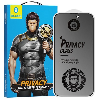 Захисне скло 2.5D Blueo Full Cover Anti-Peep Matte для Apple iPhone 16 Pro Max (6.9") Чорний