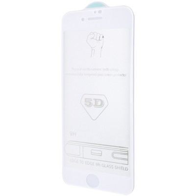 Захисне скло 5D Hard (full glue) (тех.пак) для Apple iPhone 6/6s (4.7") Білий