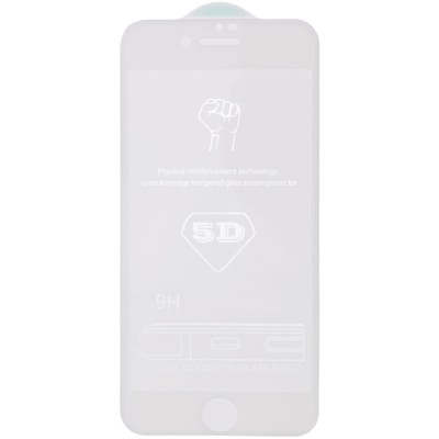 Захисне скло 5D Hard (full glue) (тех.пак) для Apple iPhone 6/6s (4.7") Білий