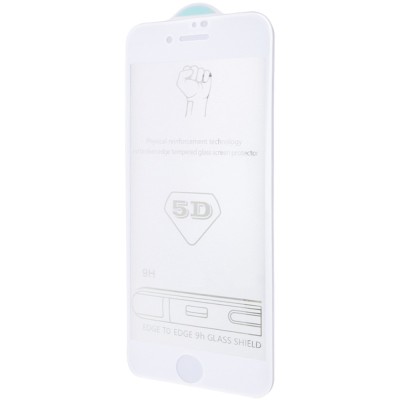 Захисне скло 5D Hard (full glue) (тех.пак) для Apple iPhone 7 / 8 / SE (2020) (4.7") Білий