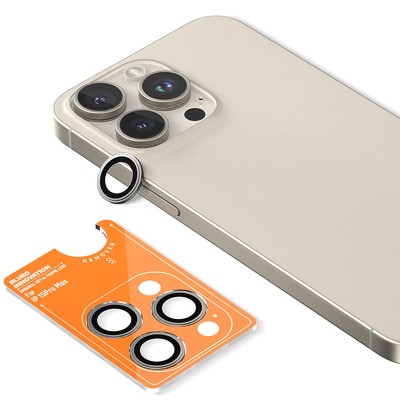 Захисне скло BlueO Metal на камеру для Apple iPhone 16 Pro / 16 Pro Max / 15 Pro / 15 Pro Max Сірий / Natural Titanium